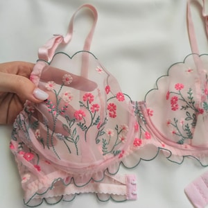 Pink sheer mesh lingerie, Lingerie see through, Transparent bikini, Sheer panty bra, Sheer bikini, Seethrough lingerie See thru underwear