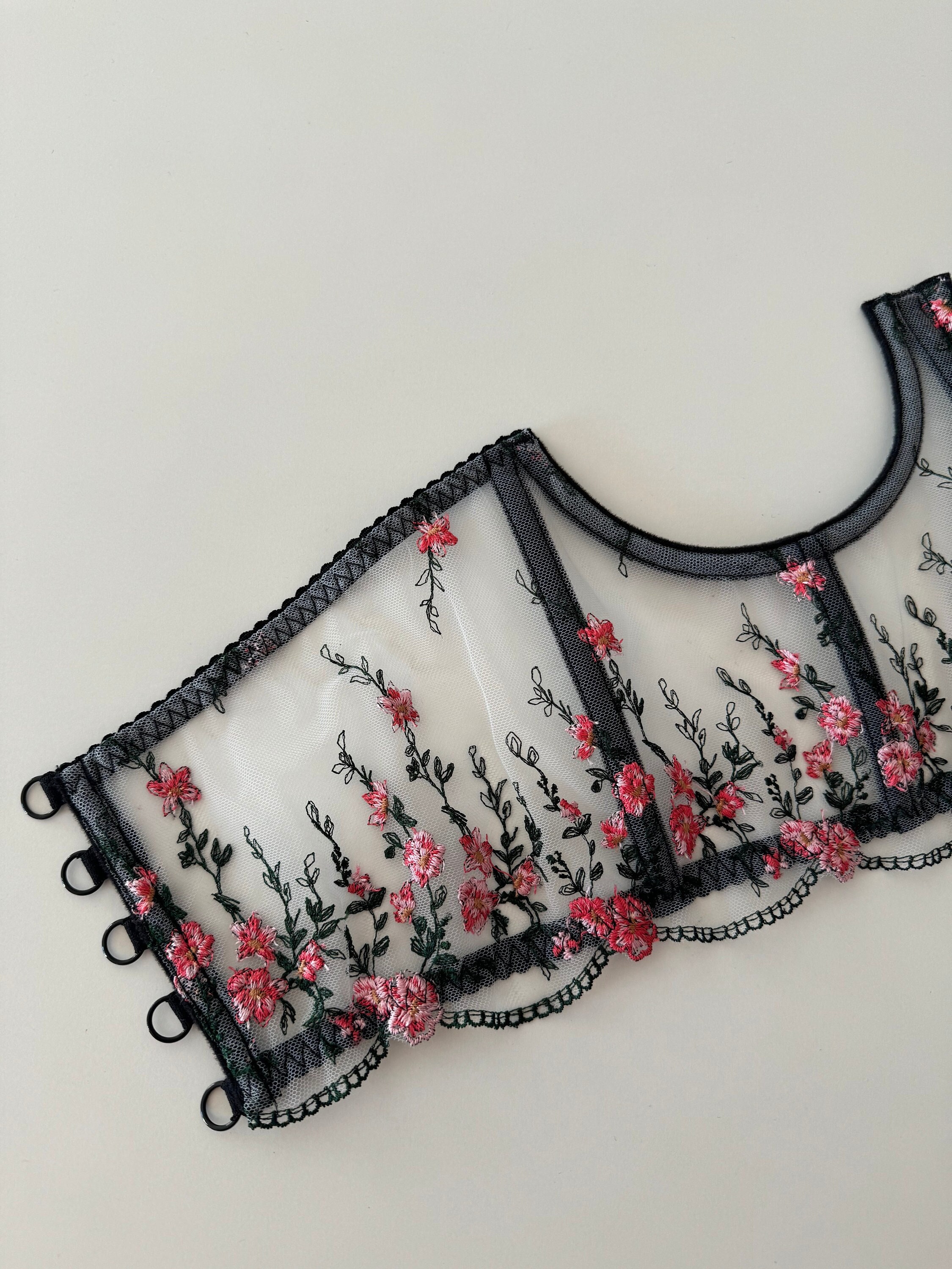 Women\'s Rose Floral Lace Up Boned Underbust Darkness Corset Waist Belts Scarlet Darkness Renaissance Corset for Women Floral  main image 3