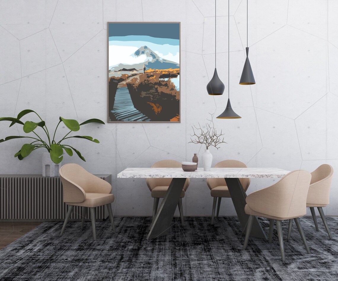 Scandinavian Landscape Digital Printable Art Forest Wall