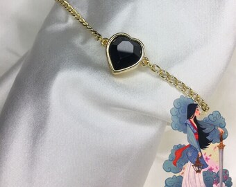 Disney Mulan Crystal Heart Bracelet  - Disney Princess Bracelet - Gift for her - Crystal jewelry