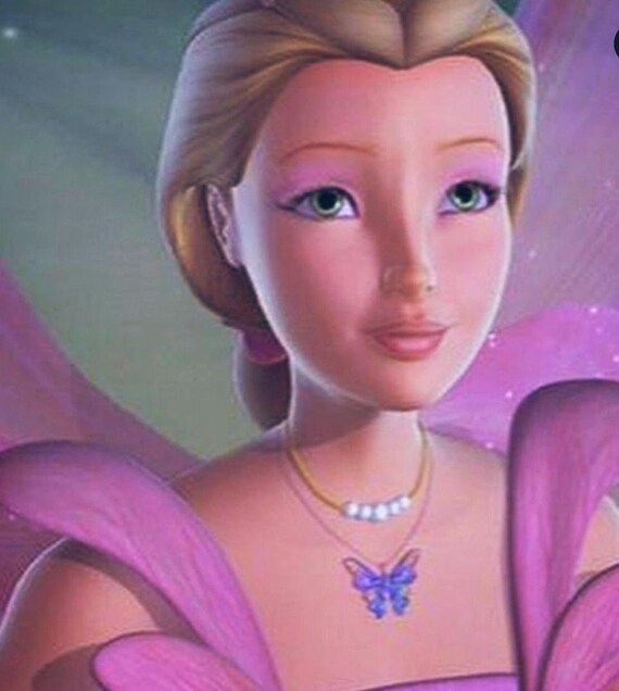 Purple Honey Black and Lilac color Butterfly Pearl Barbie Fairytopia Mariposa Necklace Butterfly Necklace gift for her