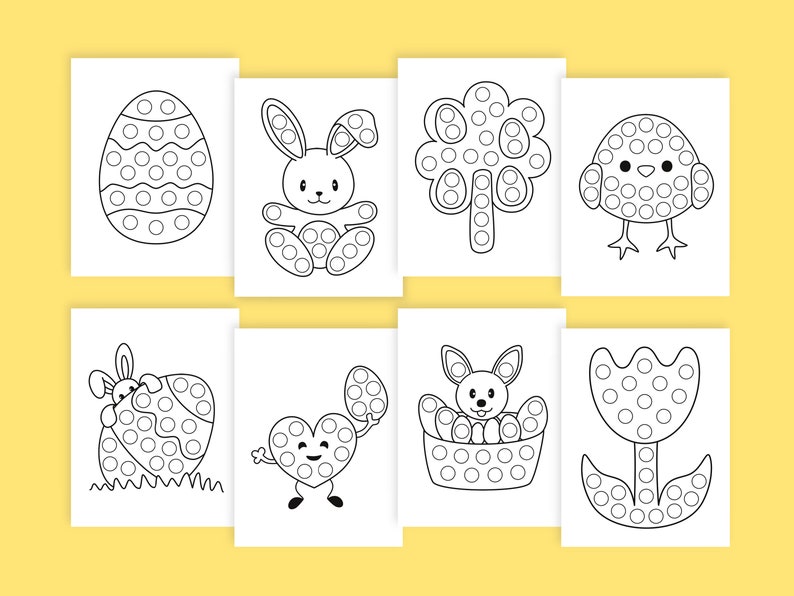 35 Printable Easter Dot Marker Coloring Pages for Kids | Happy Easter ...