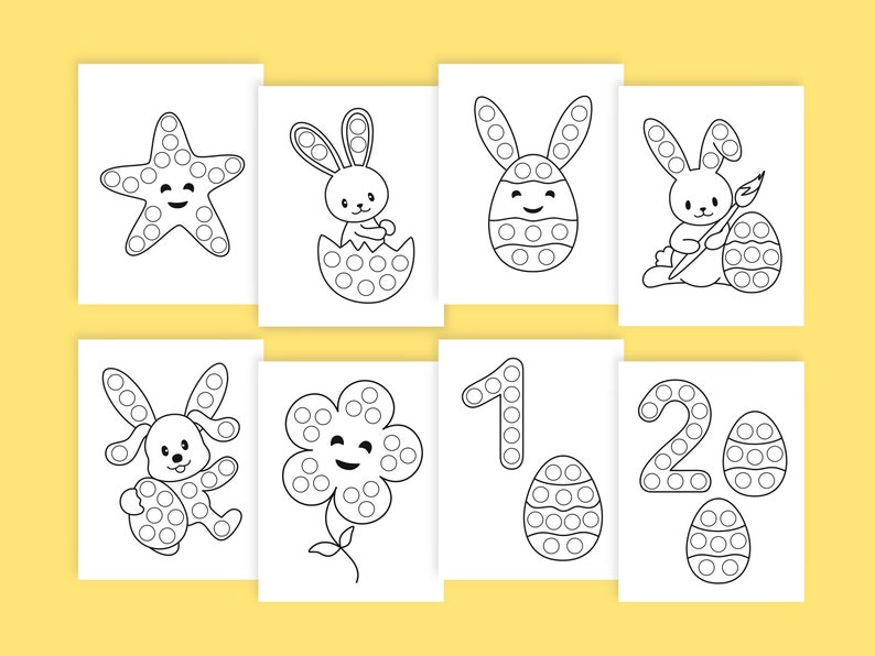 35 Printable Easter Dot Marker Coloring Pages for Kids | Happy Easter ...