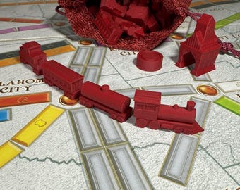 Ticket to Ride Custom Train Player Pieces, Whole Set