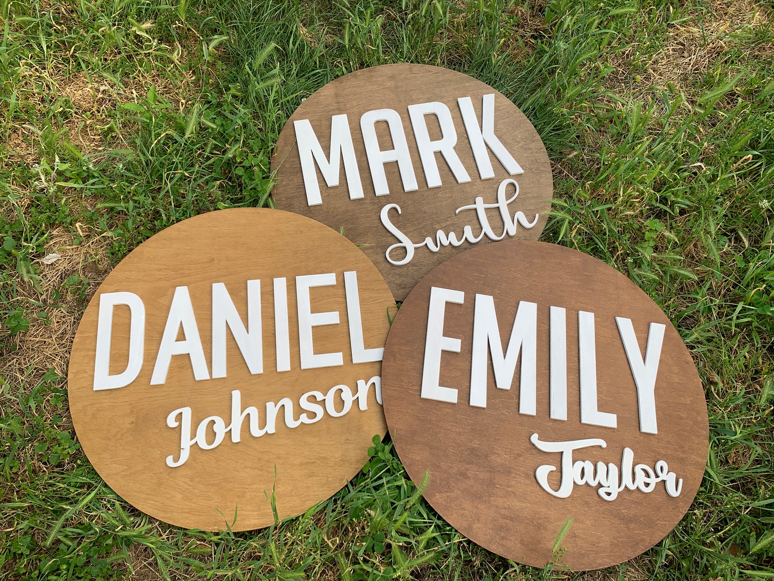 Round Wood Name Sign Custom Sign Wood Cutout Nursery Etsy