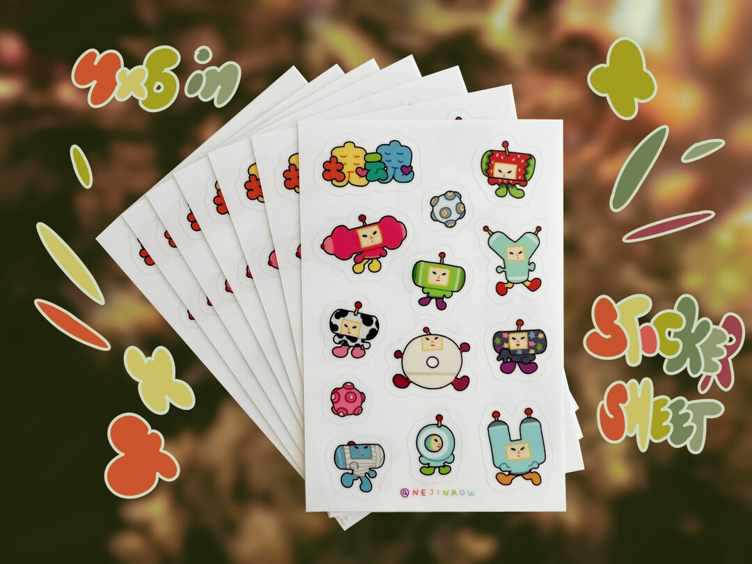 Katamari Cousins Clear Sticker Sheet - Etsy