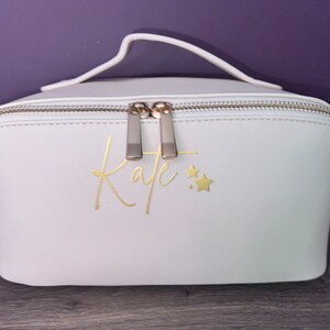 PERSONALISED MAKEUP BAG | Personalised Toiletry Bag | Travel Bag | Gift for Her | Vegan Make Up Bag | Personalised Cosmetic Bag