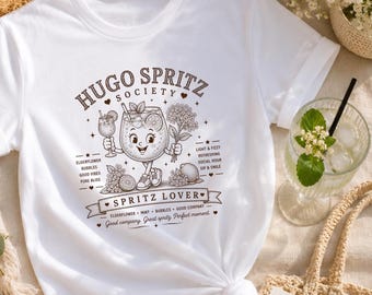 Hugo Spritz Society T-Shirt | Spritz Lover Tee | Summer Cocktail Shirt | Aperitivo Club Tee | Girls Holiday Outfit | Prosecco Gift