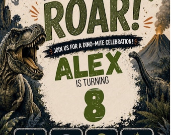Personalised Dinosaur Birthday Invitation | Jurassic Dinosaur Party Invite | Printable Dino Birthday Invitation | Digital Invite