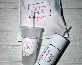 Sleepover Party Kit | Personalised Sleep Mask | Personalised Slippers |  Personalized sleepover Bag |  Sleepover Gift