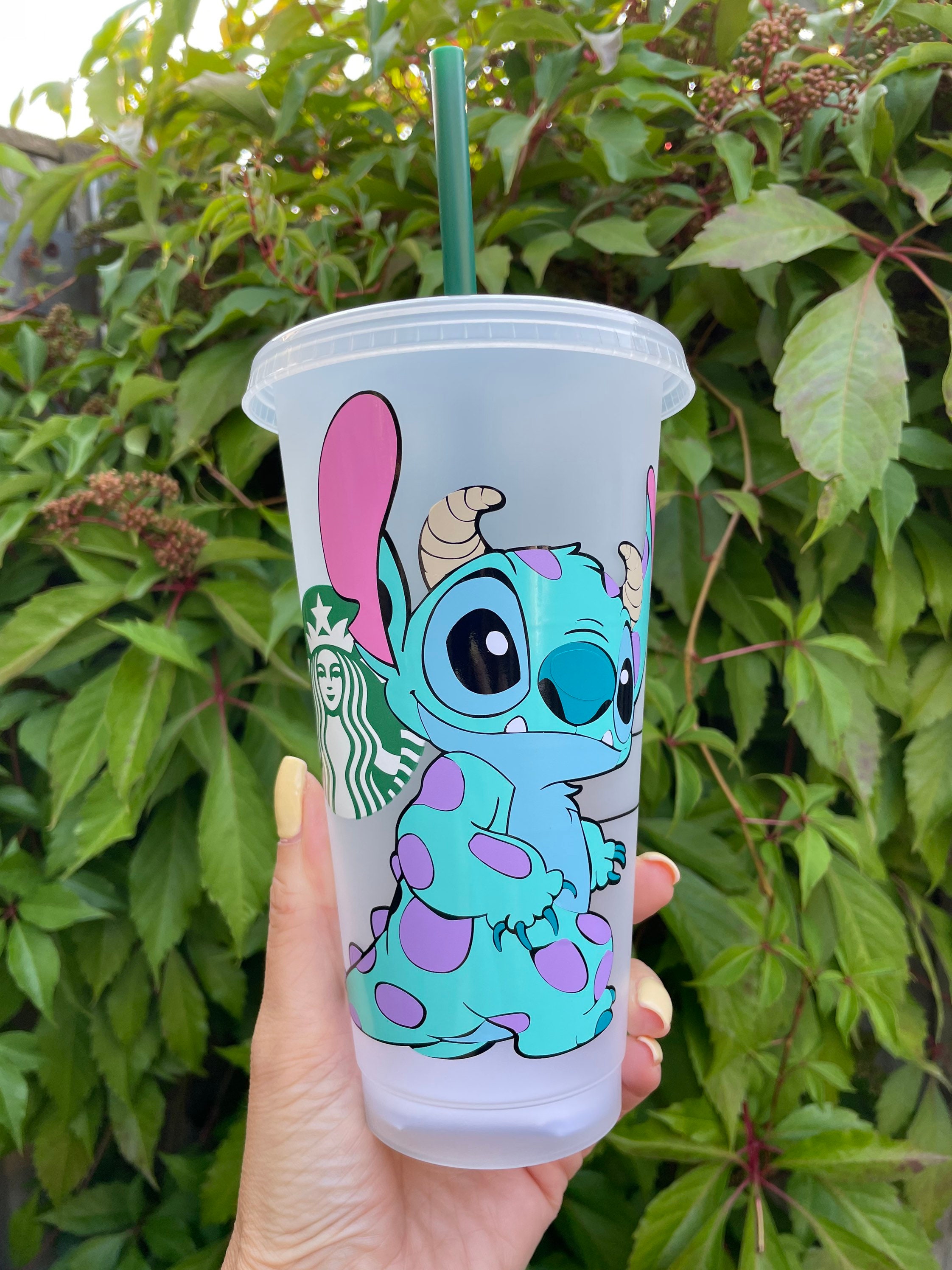 Stitch reusable kids cup with spill proof straw