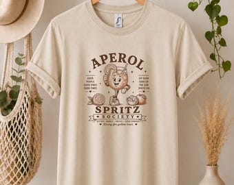 Aperol Spritz Society T-Shirt | Retro Cocktail Club Tee | Summer Drinking Shirt | Aperol Lover Gift | Holiday & Brunch Tee