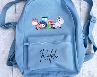 Personalised Backpack Rucksack Farmyard school bag toddlers children's back to school Nursery bag