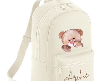 Personalized Teddy Bear Backpack: Children's Nursery School Bag