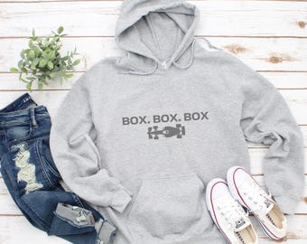 Box Box Box Hoodie • F1 Inspired Sweatshirt • Formula Racing Gift • Motorsport Fan Hoodie • Neutral  • Race Day Outfit • F1 Merch UK