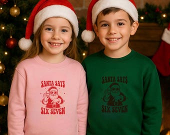 Santa Says 6-7 Christmas Sweatshirt | Kids' Festive Jumper