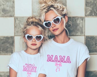 Mama & Mini Matching Shirts – Pink Bow Mother's Day Outfits