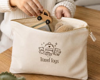 Kids Activity Pouch, Travel Toy Bag, Road Trip, Plane, Restaurant & Waiting Room Busy Bag