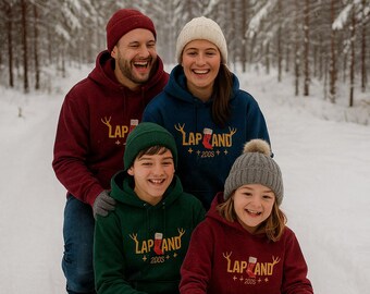 Lapland 2025 Family Hoodies & Sweatshirts | Matching Christmas Outfits | Lapland Adventure Jumpers | Winter Travel Family Tops UK