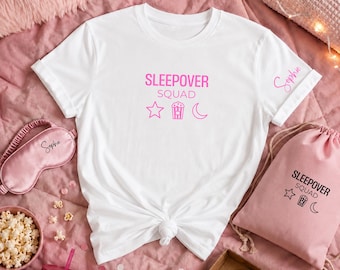 Personalised Kids Sleepover Squad T-Shirt | Matching Sleepover Party Tee