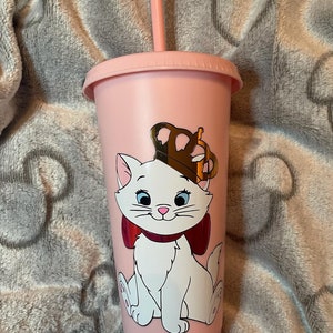 Aristocats Marie Inspired Starbucks Style Cup / Princess Cat / Marie Crown / Cat Tumbler / Princess Tumbler/Gift for Her/Gift for Cat Lover