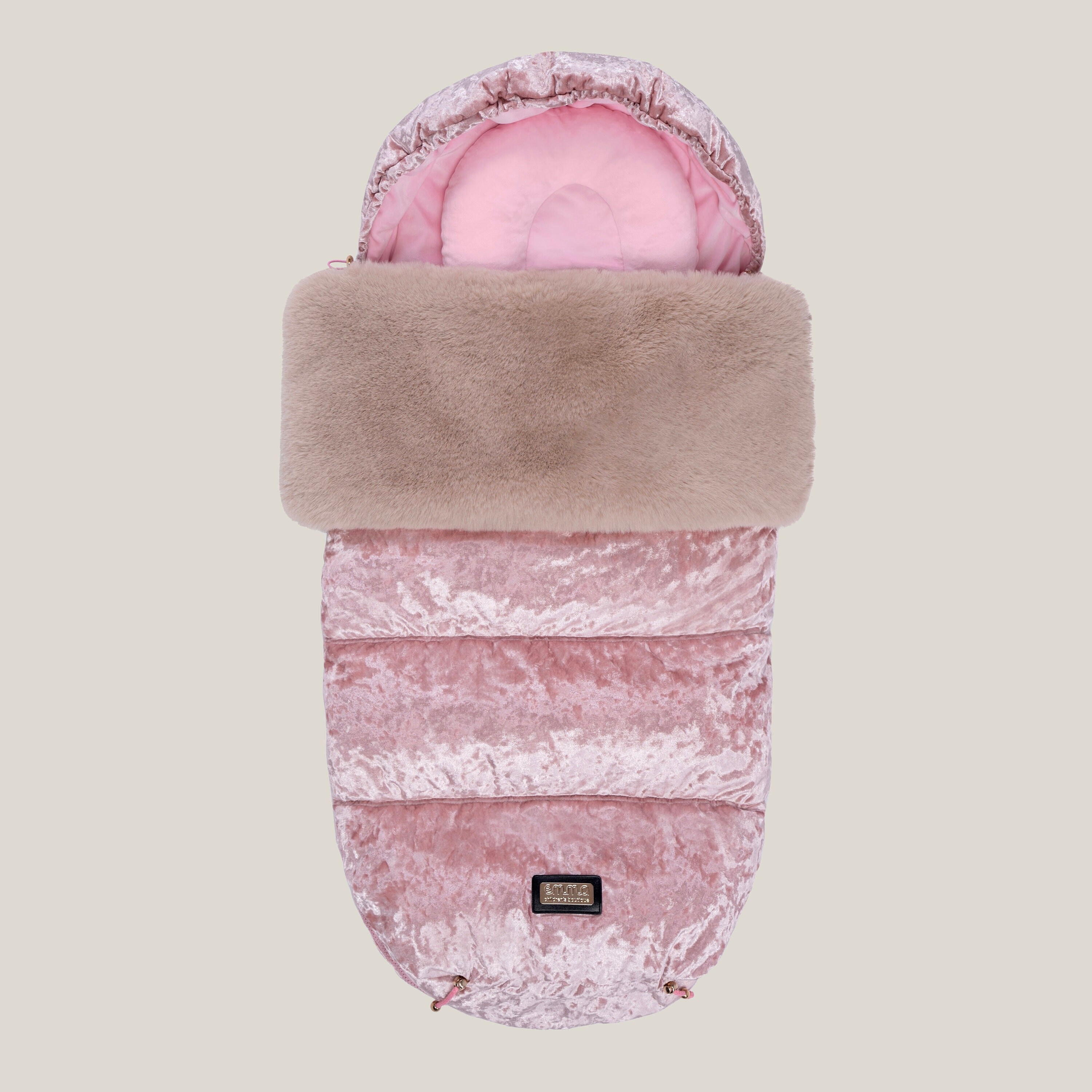 pink stroller with footmuff