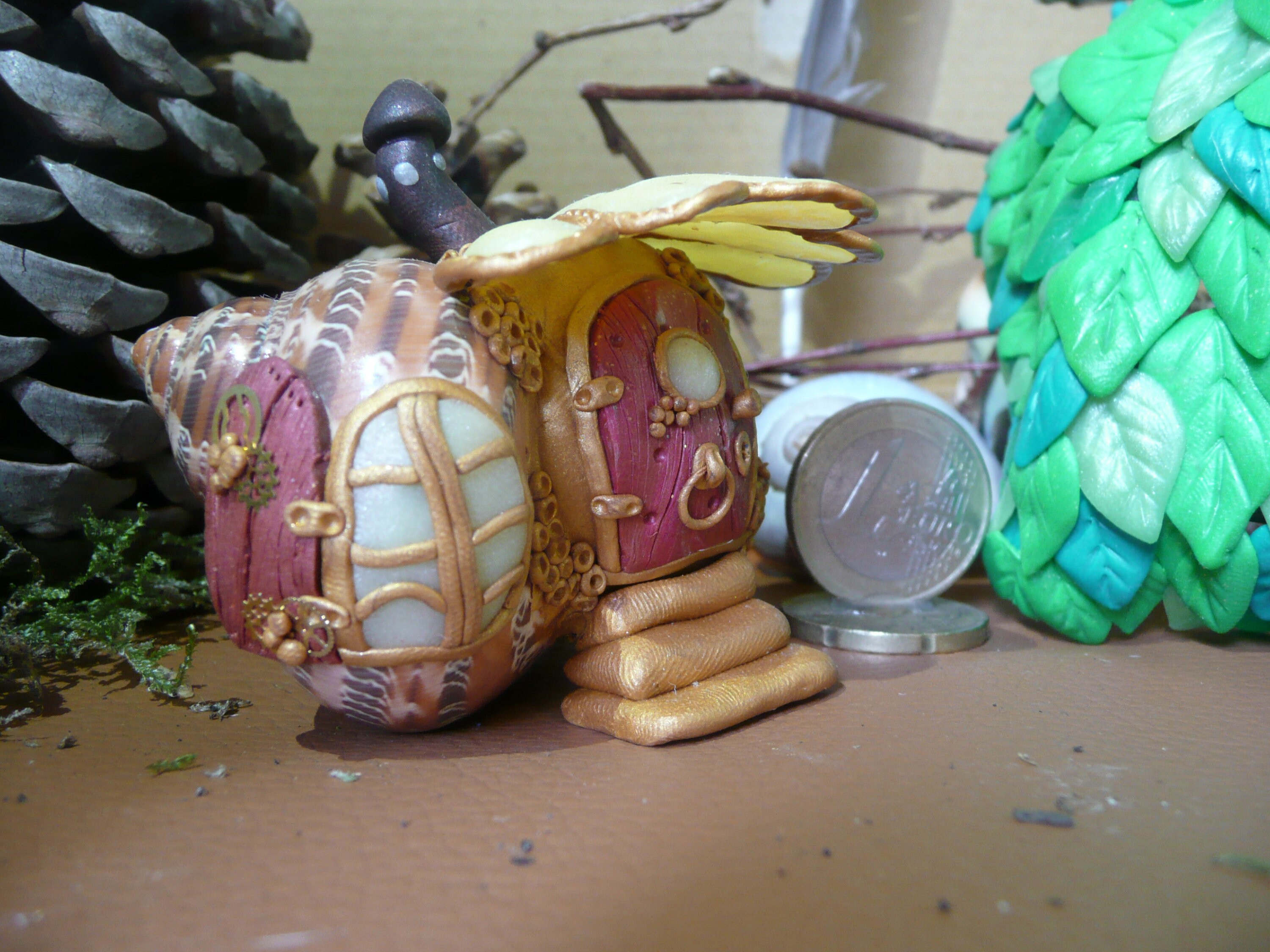 Petite Décoration-Idée Cadeau-Maison sur Coquille Rouge