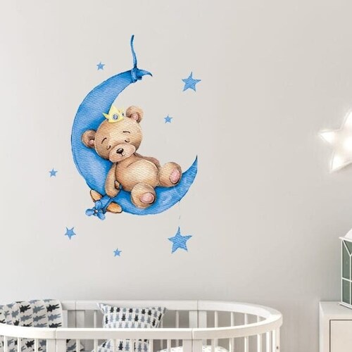 Cute Teddy Bear Wall Stickers Baby Nursery Kids Game Room Etsy