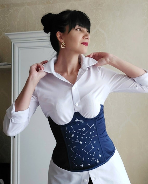 Corsage, Women's Corset, Embroidered Corset, Constellations