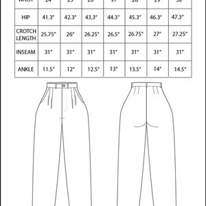 Hepworth Trouser Sizes 2430 waist PDF Sewing Pattern image 6