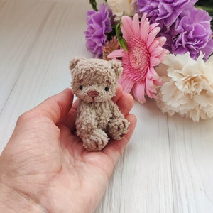 Mini Kuscheltier Teddybär Plüschtier. Geschenk emotionale Unterstützung für Freundin, Mutter, Tochter. Niedliches kleines Unikat. Reizende Miniatur Taschenumarmung
