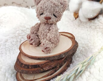 6 Mini Oursons En Peluche - 4 Pouces (10 Cm) - Marron Et Abricot - Pour Déco, Cadeaux, Goodie Bags - 7