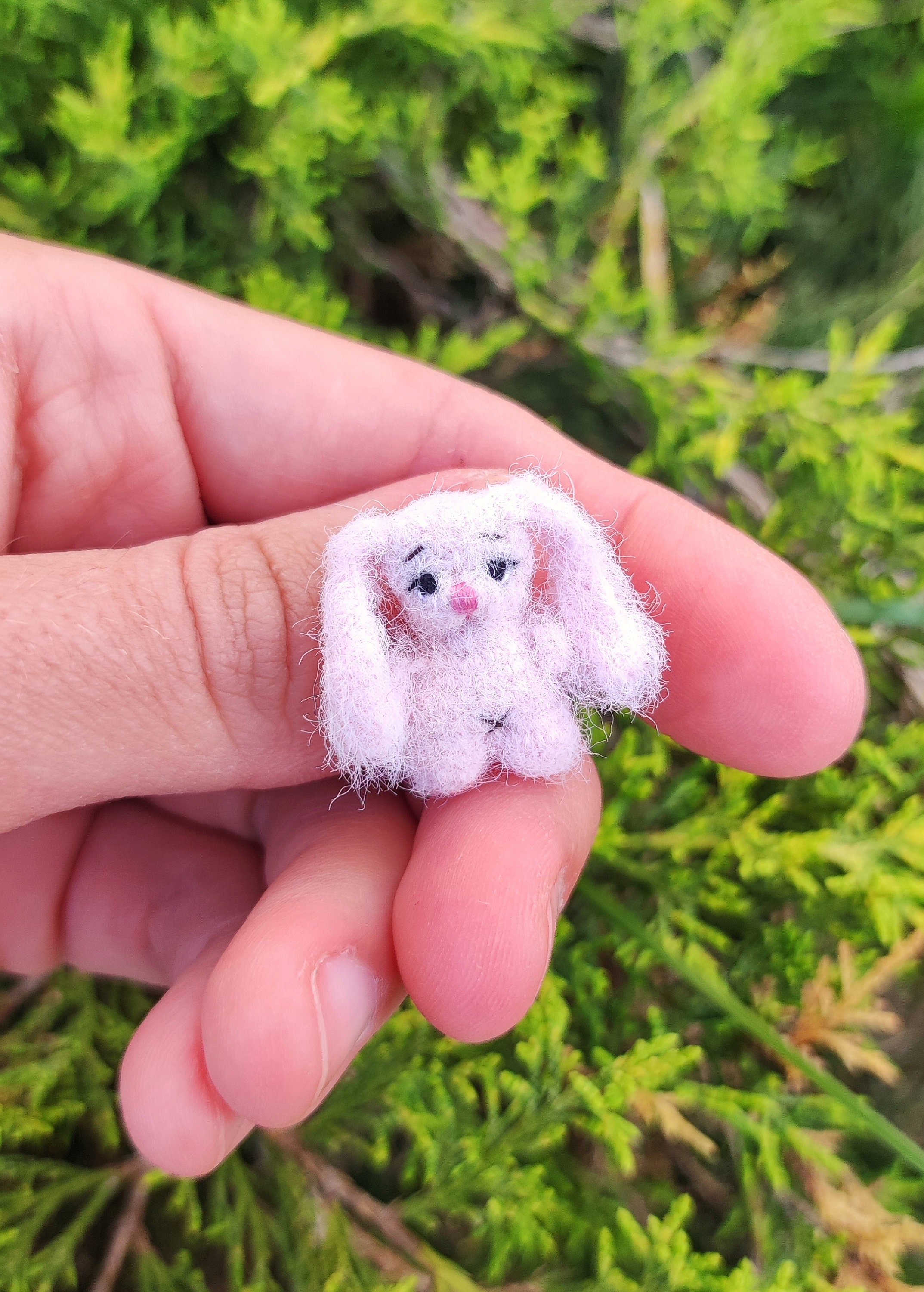 Tiniest Plush Bunny Rabbit Toy. Very Small Furry Bunny Friend for Doll ...