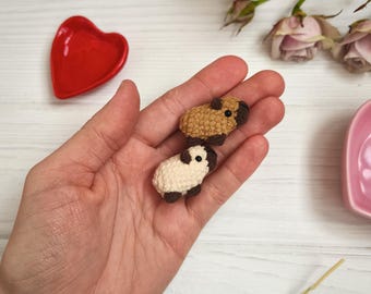 Miniature plushie pocket capybara toy. Micro stuffed animal for collection