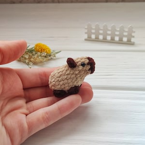 Cute mini capybara plush toy. Pocket pet friend. Emotional support plushie. Stuffed desk animal. Unique handmade cheer up gift for girl, boy