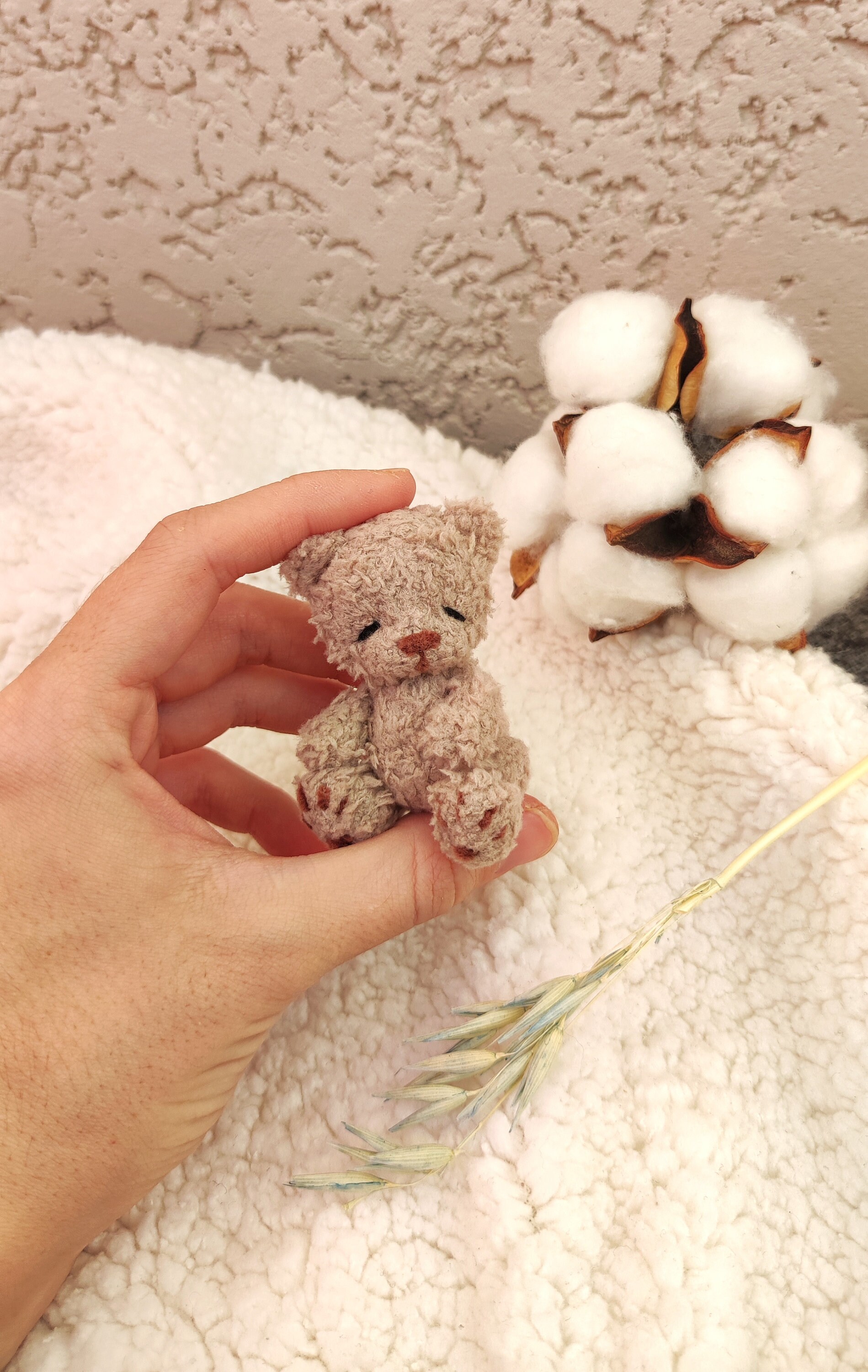 Rick Owens Wockhardt mini teddy ミニぬいぐるみ Mini Plush Soft Teddy Bear Toy. Cute Tiny Fluffy Artist Teddy