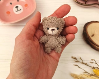 Plushie pocket teddy bear. Stuffed tiny emotional support gift
