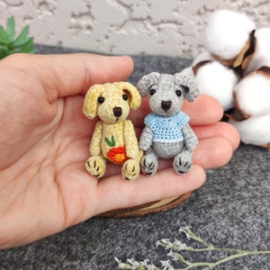 Winzige Hunde Sammler Figur. Gefüllte Miniatur Welpen. Geschenk für Haustier Mama, Papa. Haustier Verlust Unterstützung Geschenk. Liebliches Künstlertier
