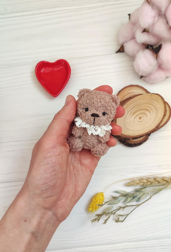 Miniature Plush Teddy Bear OOAK Collectable Vintage Style. Lovely