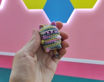 Small kitten stuffed cute toy. Lovely miniature cat toy. Mini pocket animal