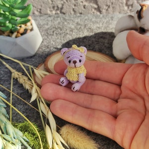 Mini Teddybär Stofftier Sammlerstück. Miniatur gefüllte 1,6 &quot;Tier. Schöne Tasche Haustier. Puppe niedlichen Begleiter. Micro Sammlerstück.