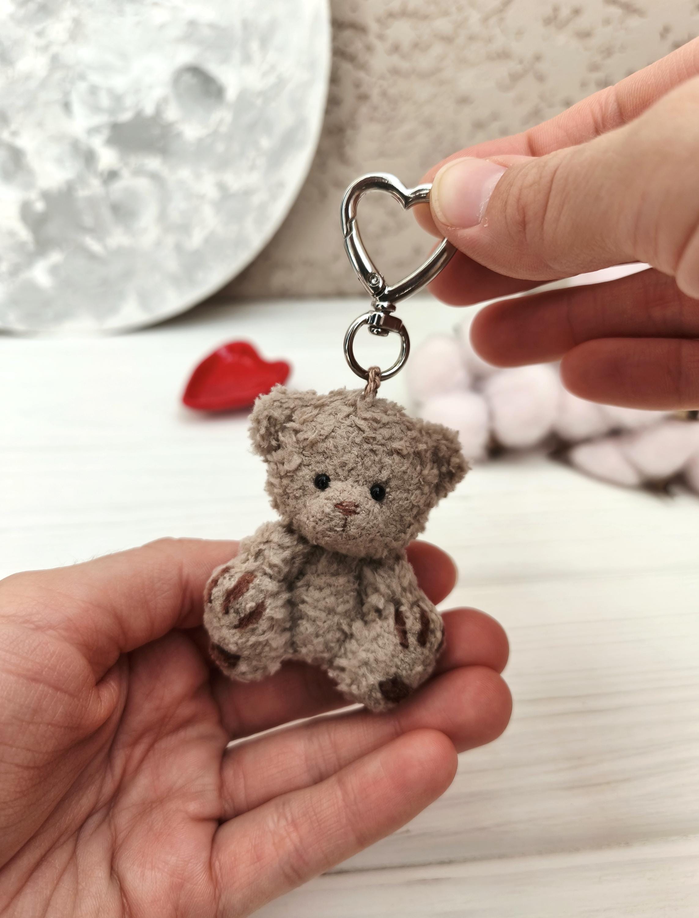 Plushie Teddy Bear Keychain. Mini Stuffed Animal Bag Backpack