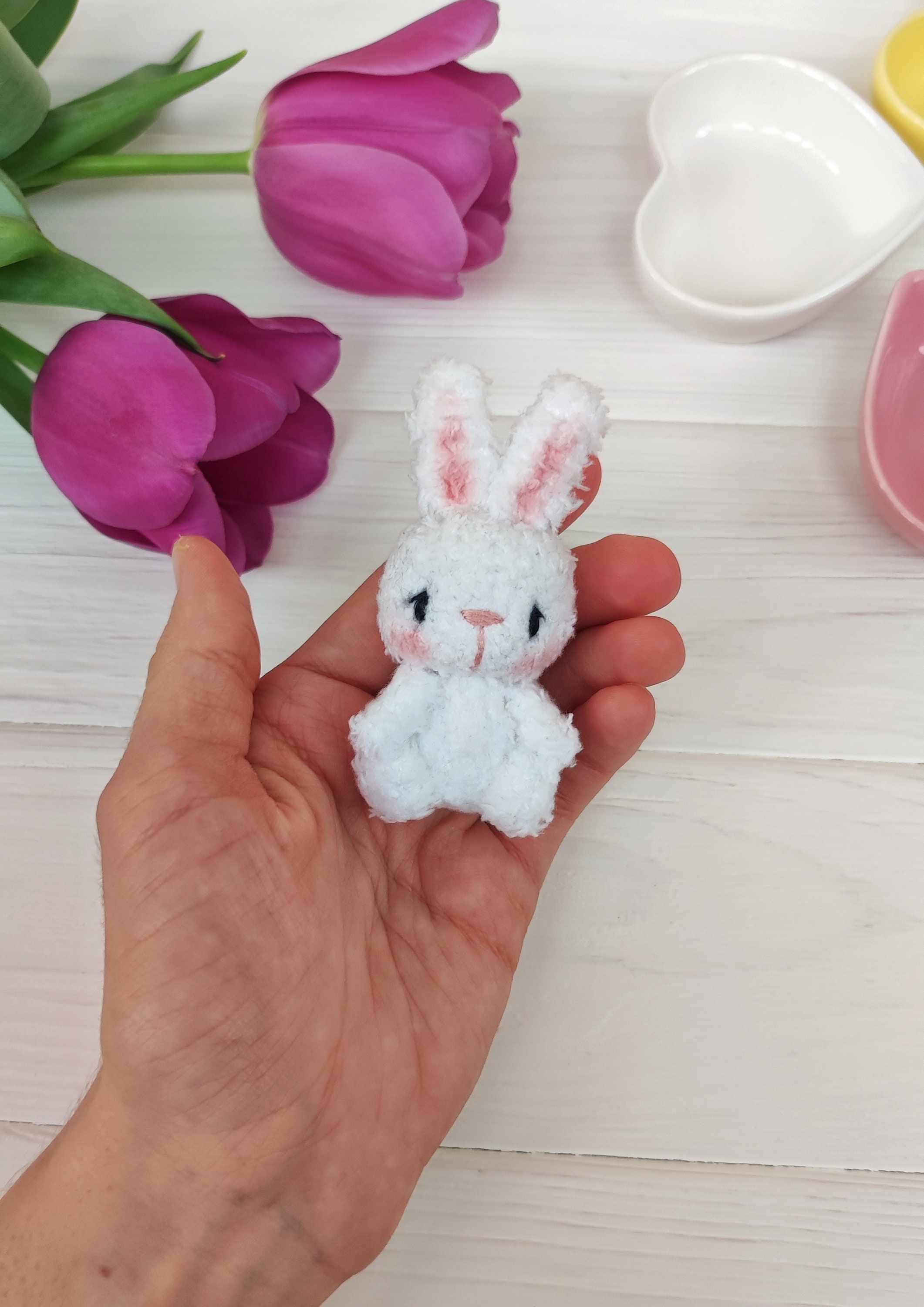 Mini Rabbit Toy Plushie Little Bunny Toy. Miniature Lovely Rabbit. Stuffed Pocket ...