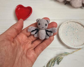 Miniature plush stuffed bat toy for doll collection