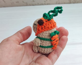 Peluche Capybara 23cm Avec Chapeau Fraise - Mignon Jouet En Peluche Pour Enfants
