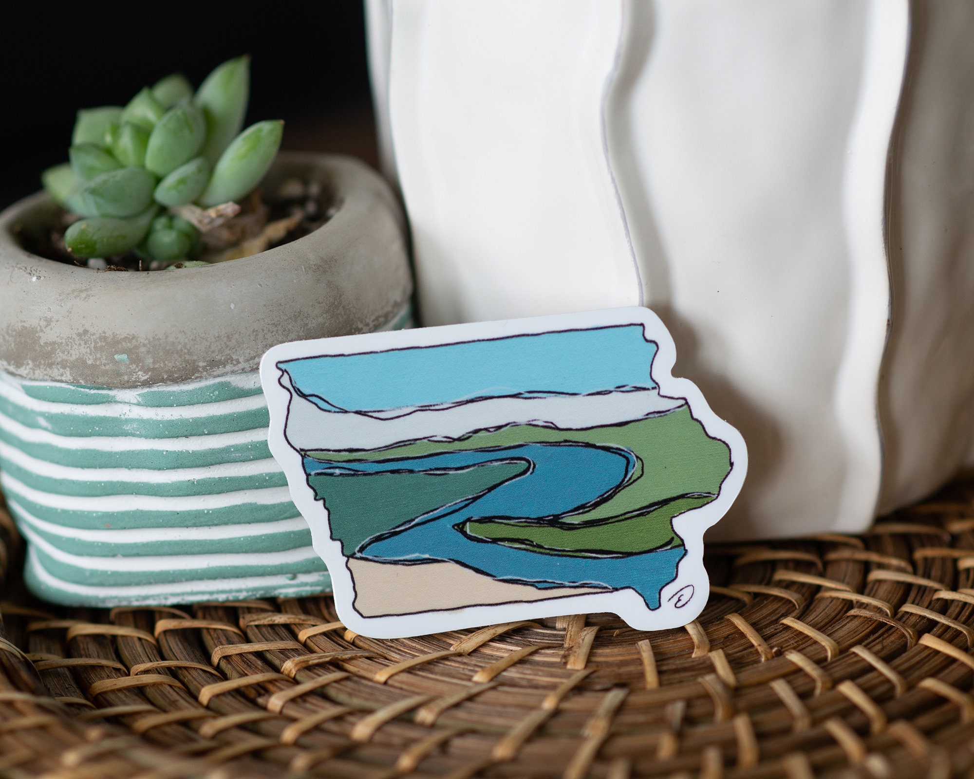 Iowa state sticker, 3X3