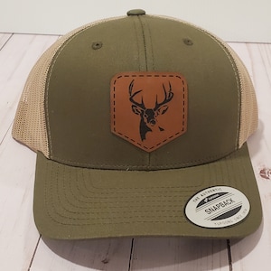 Custom hunting  leatherette trucker hat