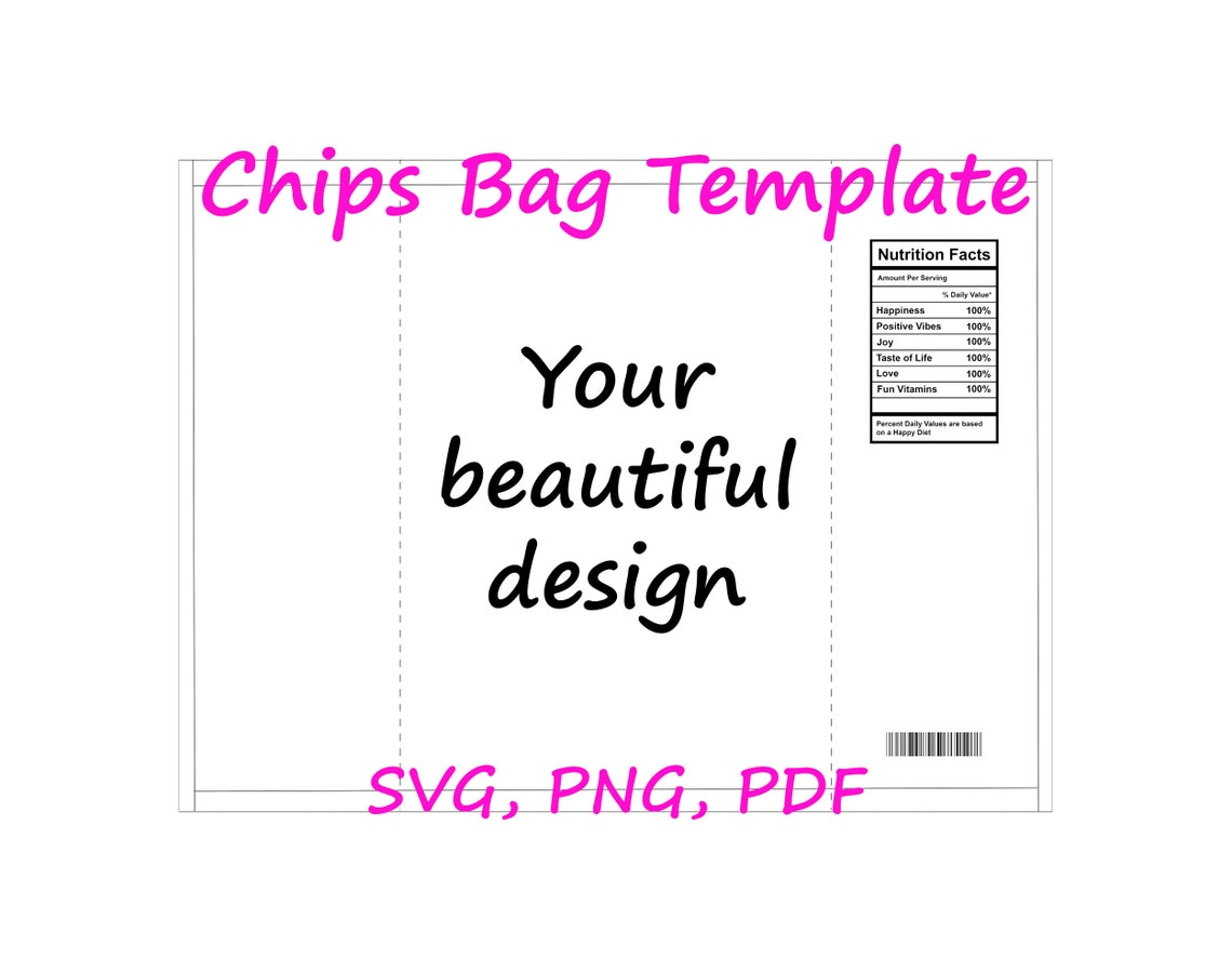 Chips Bag Template. Blank digital template for potato chips. | Etsy