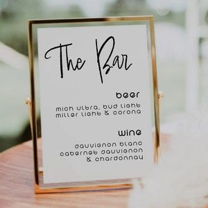 Customizable Wedding Bar Sign Download/Printable OR svg file for cut