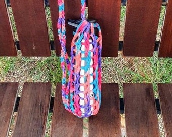 Rainbow - Knitting Bottle Holder | Macramé Bottle Holder | Macramé Bottle Bag